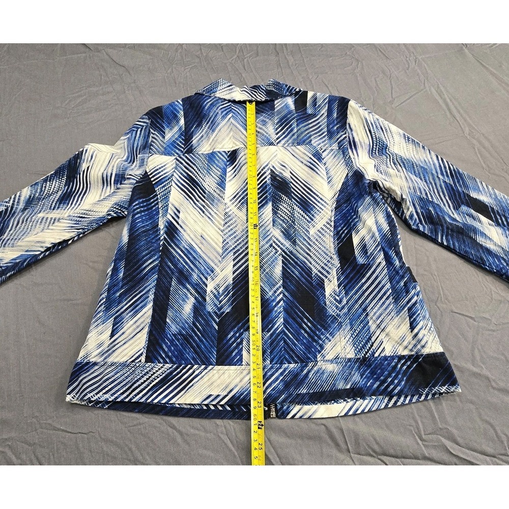 Erin London Womens Large Multicolor Abstract 3/4 Sleeve Zip Front Unlined Jacket - Picture 11 of 11